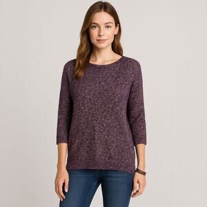 The Limited Purple Marled Scoop Neck Sweater